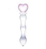 Eleganckie szklane dildo Sweetheart w kształcie serca zapewniające intensywną stymulację
