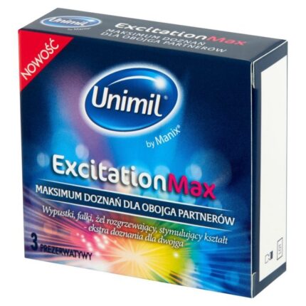 Unimil ExcitationMax Box 3 Prezerwatywy 3w1