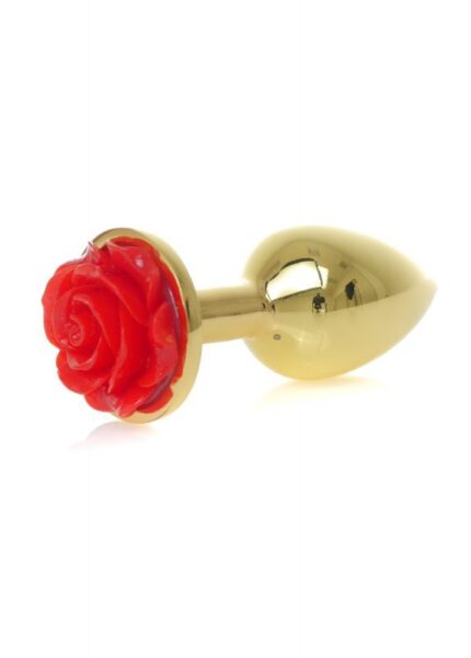 Jewellery Gold Plug Rose Red - korek analny z różyczką czerwony