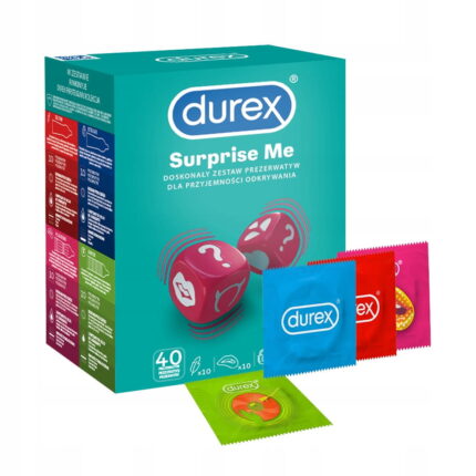 Durex Surprise Me Mix. Zestaw 40 Prezerwatyw