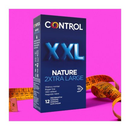 Opakowanie prezerwatyw Control Nature XXL w rozmiarze extra large, zawierające 12 sztuk