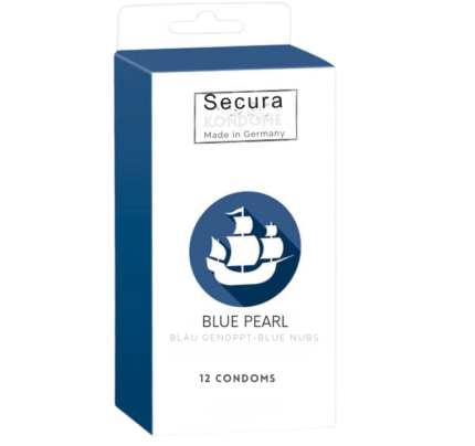 Secura Kondome Blue Pearl 12szt Prezerwatywy Niebieskie