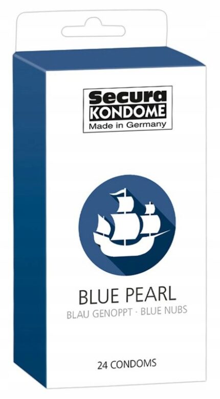 Niebieskie Prezerwatywy z Wypustkami Secura Blue Pearl 24 szt