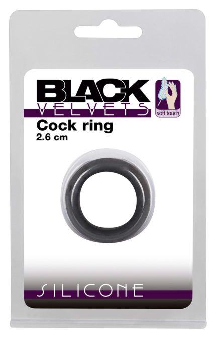 Black Velvets Cock Ring 2.6 cm: Czarny, silikonowy pierścień erekcyjny