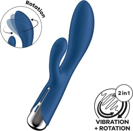 Rotacyjny Wibrator Króliczek Satisfyer Spinning Rabbit 1 Blue
