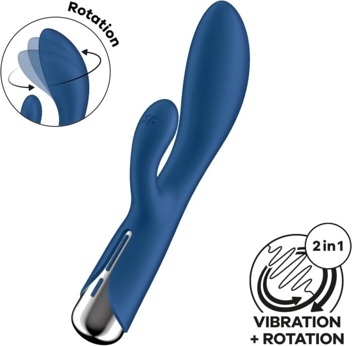Rotacyjny Wibrator Króliczek Satisfyer Spinning Rabbit 1 Blue
